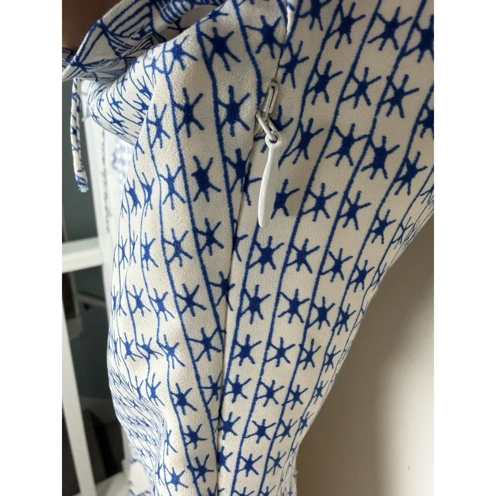 Madewell Size 8 Poppy Dress in Ionian Tile Mesa Tulum Blue Fit & Flare Dress